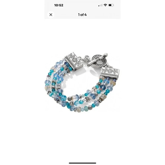 NWT Brighton OPHELIA JEWELS Blue Crystals Toggle Bracelet & Necklace Set. - Picture 7 of 11